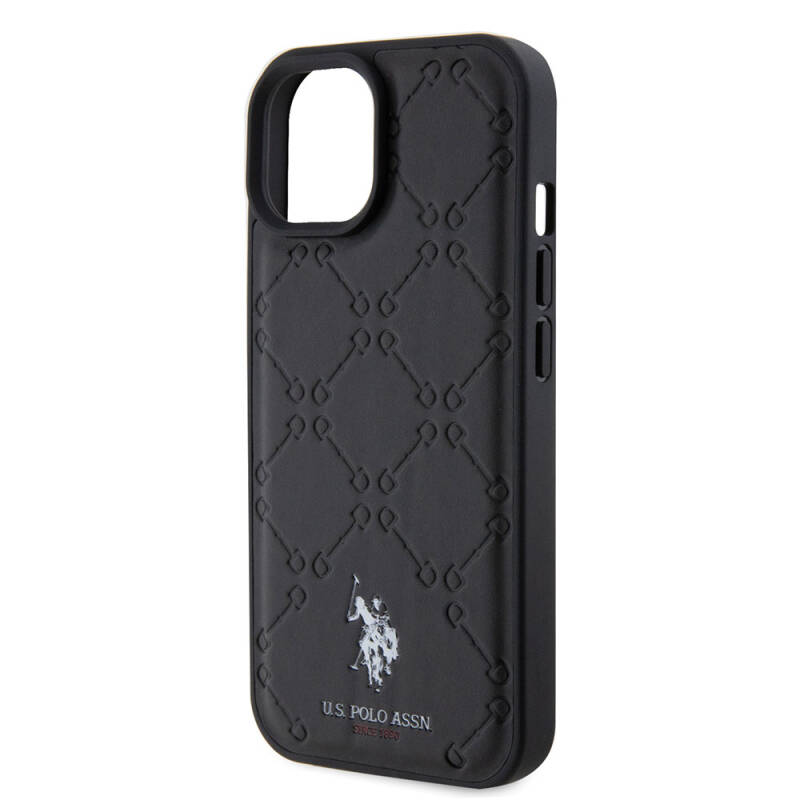 Apple iPhone 15 Plus Case U.S. Polo Assn. Original Licensed HS Patterned Printing Logo Artificial Leather Cover - 6