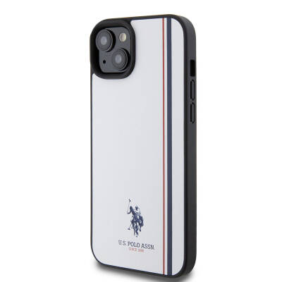 Apple iPhone 15 Plus Case U.S. Polo Assn. Original Licensed Three Color Stripe Design Print Logo Cover - 11