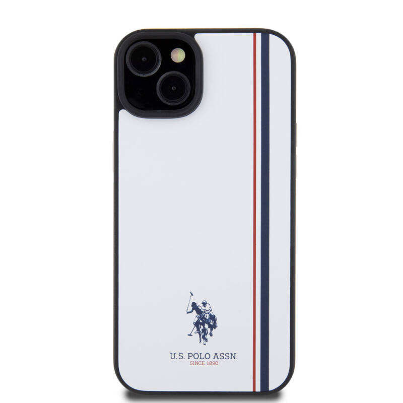 Apple iPhone 15 Plus Case U.S. Polo Assn. Original Licensed Three Color Stripe Design Print Logo Cover - 12