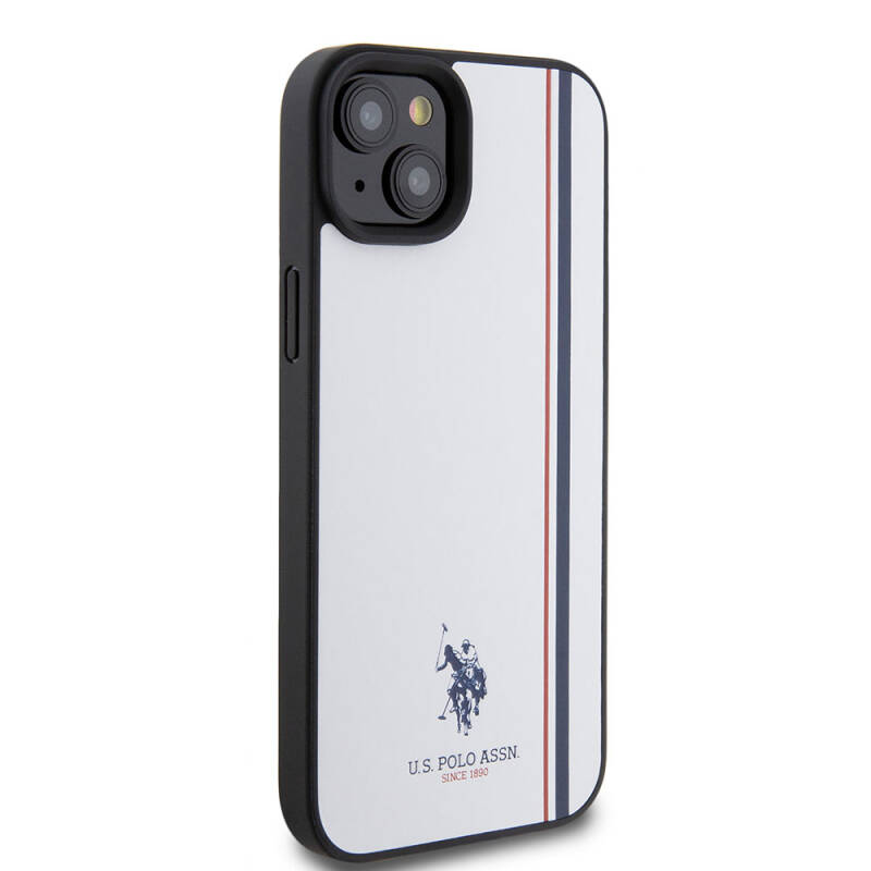 Apple iPhone 15 Plus Case U.S. Polo Assn. Original Licensed Three Color Stripe Design Print Logo Cover - 13