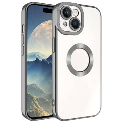 Apple iPhone 15 Plus Case with Camera Protection Zore Omega Cover Showing Logo - 3