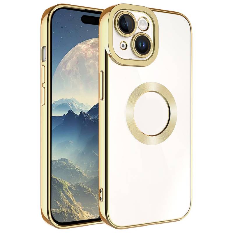 Apple iPhone 15 Plus Case with Camera Protection Zore Omega Cover Showing Logo - 6