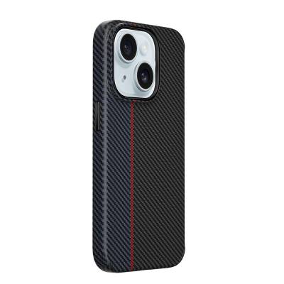 Apple iPhone 15 Plus Case Wiwu LCC-107 Carbon Fiber Magsafe Charging Featured Camera Protected Cabin Cover - 6