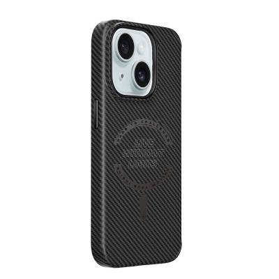 Apple iPhone 15 Plus Case Wiwu LCC-107 Carbon Fiber Magsafe Charging Featured Camera Protected Cabin Cover - 7