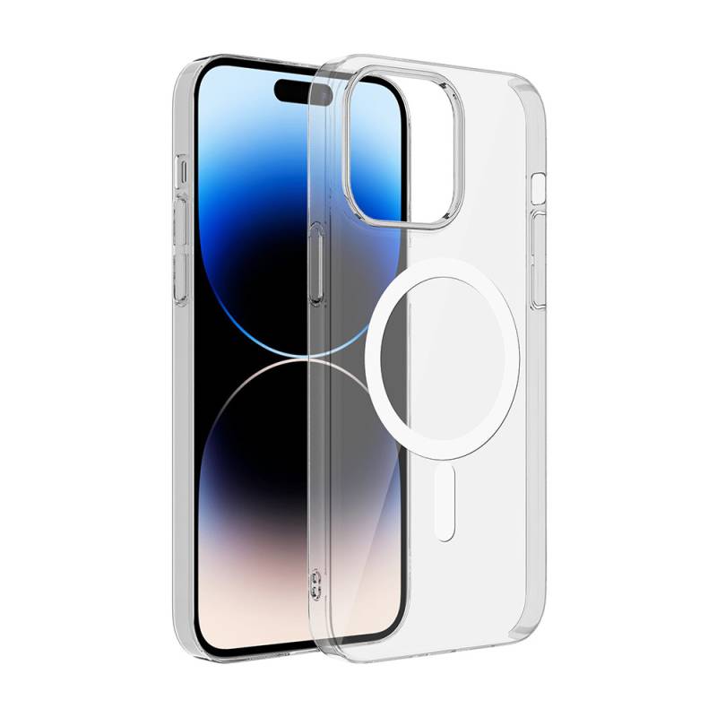 Apple iPhone 15 Plus Case Zore Magsafe Charging Featured Transparent Single Camera Framed Porto Cover - 4