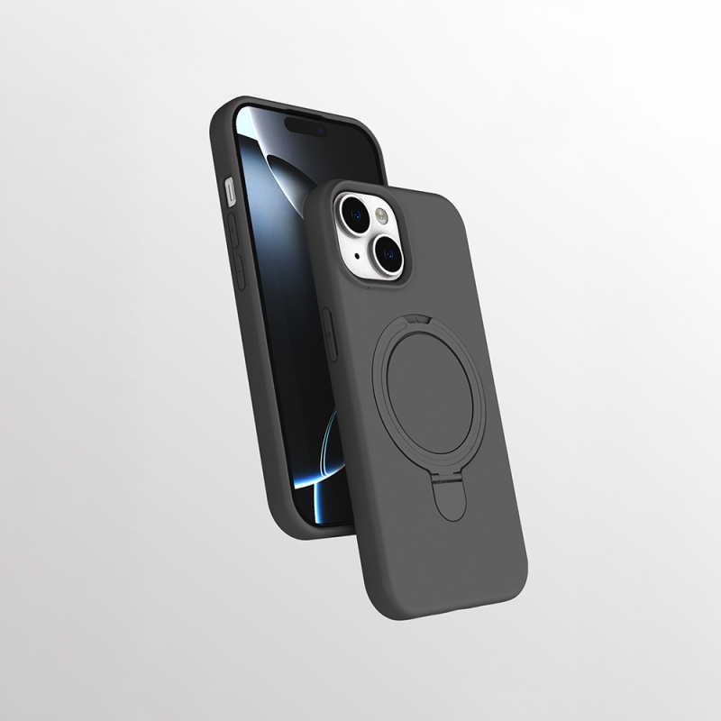Apple iPhone 15 Plus Case Zore Samara Cover with M-safe Charging Stand - 7