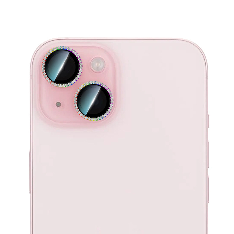 Apple iPhone 15 Plus CaseWorld Alloy Sparkling Diamond Series Stone Lens Protector - 3