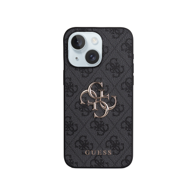 Apple iPhone 15 Plus Kılıf Guess Orjinal Lisanslı PU Deri 4G Büyük Metal Logolu Çapraz Vücut Askılı Kapak - 23