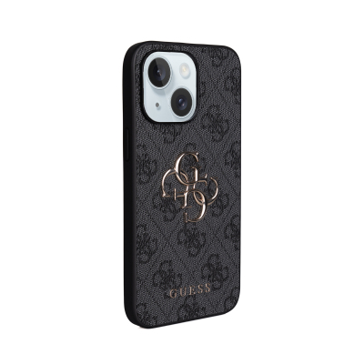 Apple iPhone 15 Plus Kılıf Guess Orjinal Lisanslı PU Deri 4G Büyük Metal Logolu Çapraz Vücut Askılı Kapak - 25