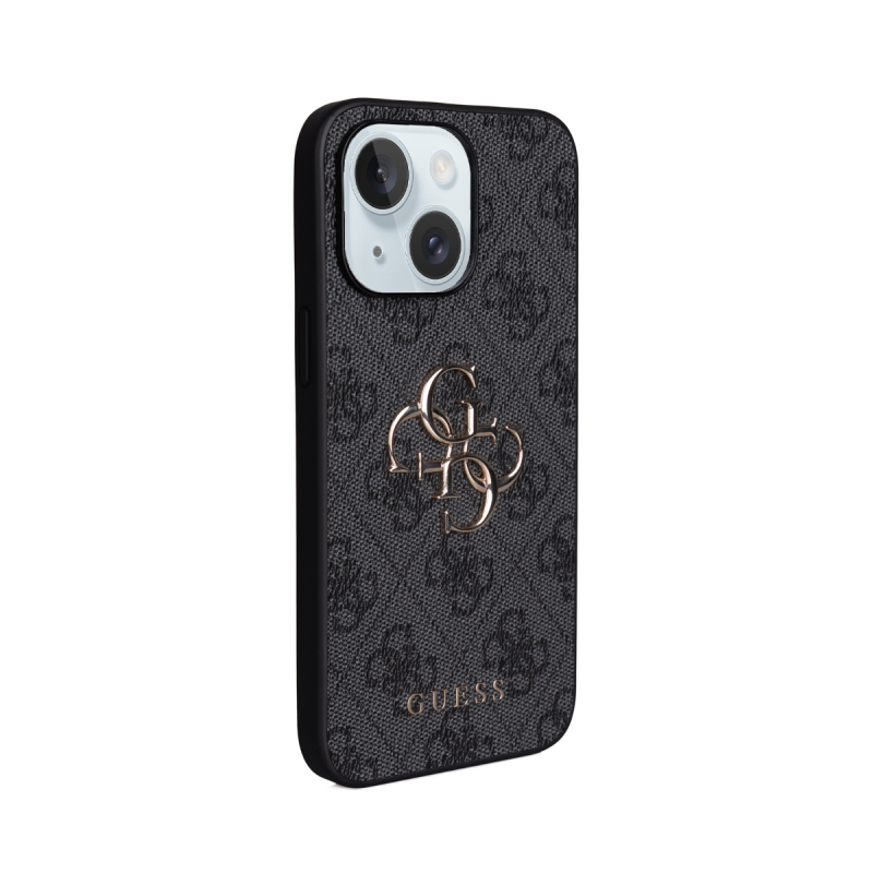 Apple iPhone 15 Plus Kılıf Guess Orjinal Lisanslı PU Deri 4G Büyük Metal Logolu Çapraz Vücut Askılı Kapak - 25