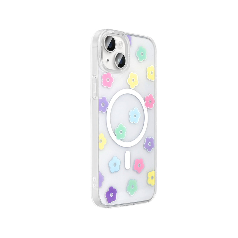 Apple iPhone 15 Plus Kılıf M-Safe Şarj Özellikli Şeffaf Zore Folk Sert Kapak - 7
