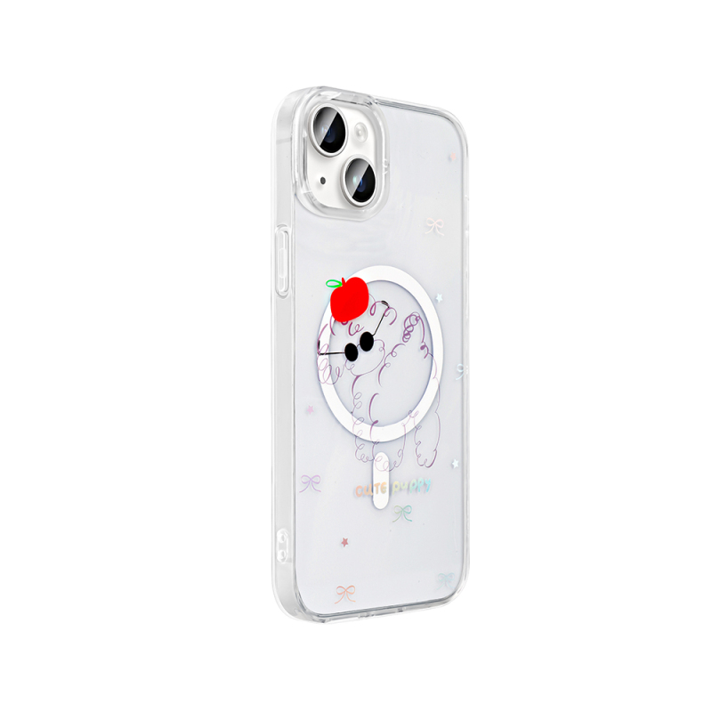 Apple iPhone 15 Plus Kılıf M-Safe Şarj Özellikli Şeffaf Zore Folk Sert Kapak - 8