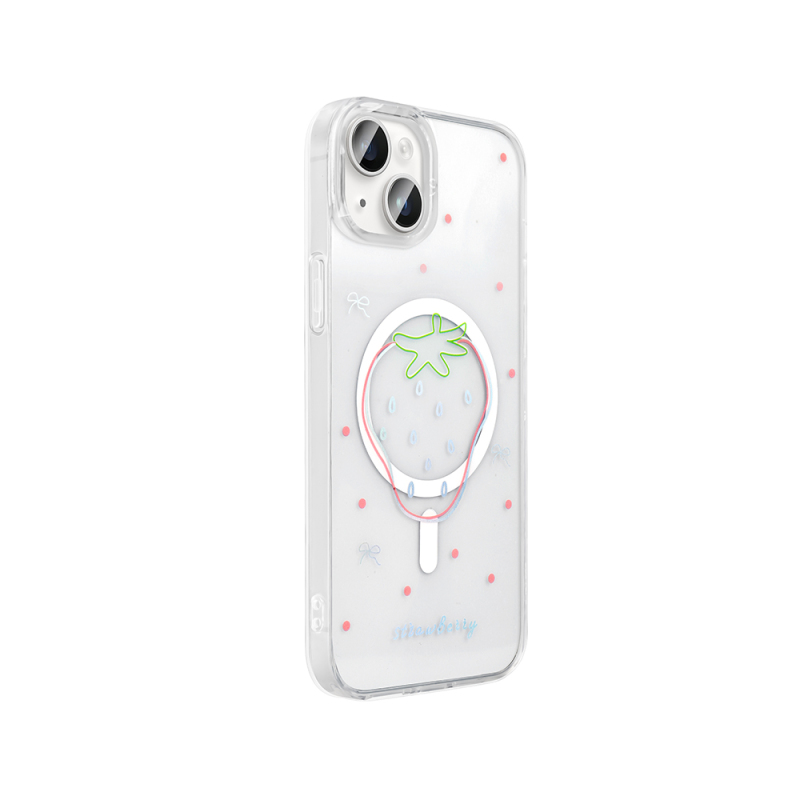 Apple iPhone 15 Plus Kılıf M-Safe Şarj Özellikli Şeffaf Zore Folk Sert Kapak - 9