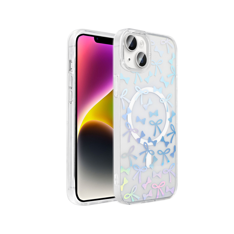 Apple iPhone 15 Plus Kılıf M-Safe Şarj Özellikli Şeffaf Zore Folk Sert Kapak - 6