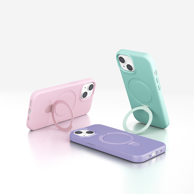 Apple iPhone 15 Plus Kılıf M-safe Şarj Özellikli Standlı Zore Samara Kapak - 8