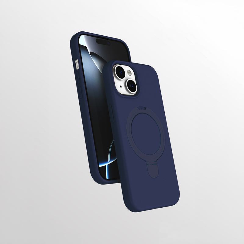 Apple iPhone 15 Plus Kılıf M-safe Şarj Özellikli Standlı Zore Samara Kapak - 4