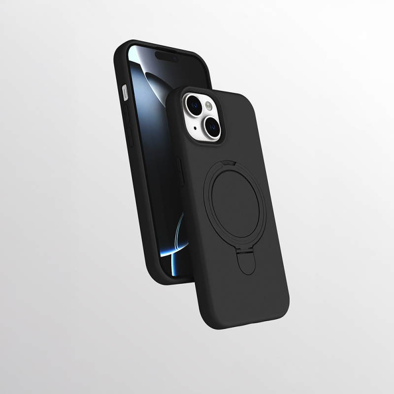 Apple iPhone 15 Plus Kılıf M-safe Şarj Özellikli Standlı Zore Samara Kapak - 6