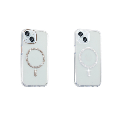 Apple iPhone 15 Plus Kılıf Taşlı Tasarım M-safe Şarj Özellikli Zore Koment Silikon Kapak - 8