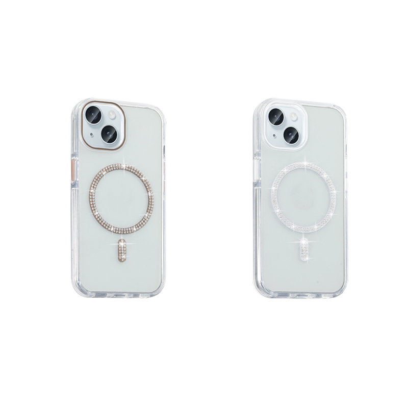 Apple iPhone 15 Plus Kılıf Taşlı Tasarım M-safe Şarj Özellikli Zore Koment Silikon Kapak - 8