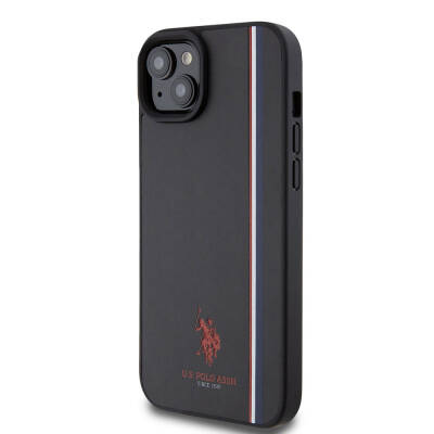 Apple iPhone 15 Plus Kılıf U.S. Polo Assn. Orjinal Lisanslı Üç Renk Şerit Tasarımlı Baskı Logolu Kapak - 3