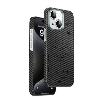 Apple iPhone 15 Plus Kılıf Wiwu HHX-016 Karbon Fiber 600D Mars Kapak - 1