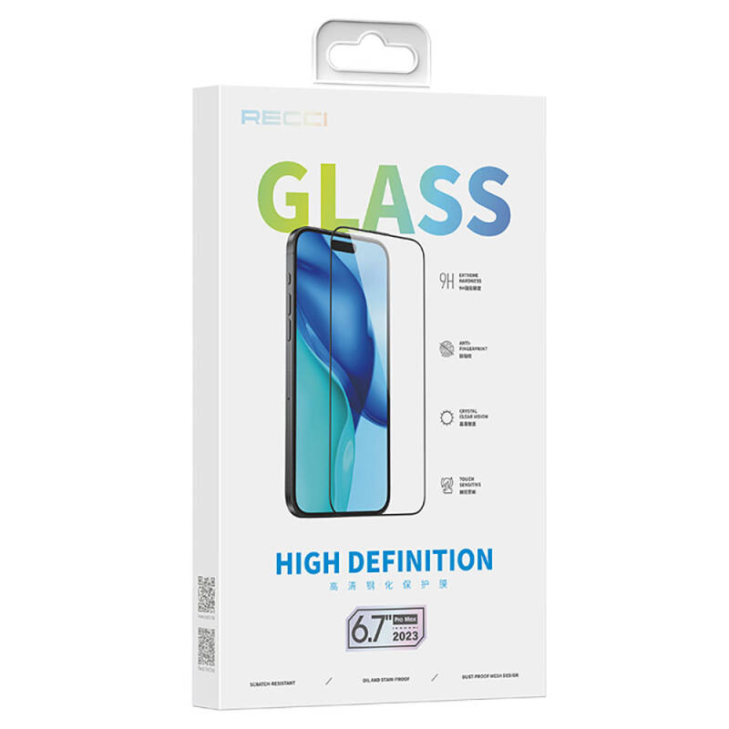 Apple iPhone 15 Plus Recci RSP-A22HD Full Transparent Tempered Glass Screen Protector - 5