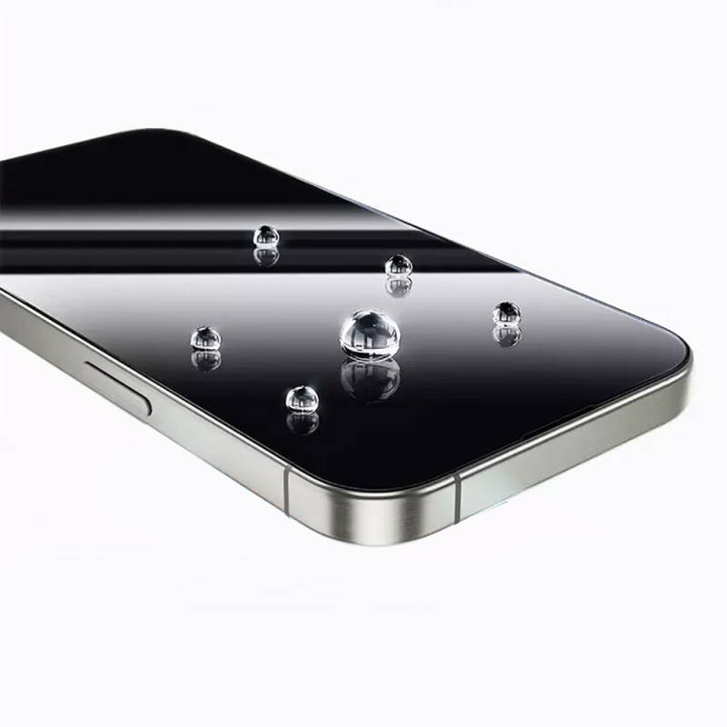 Apple iPhone 15 Plus Wiwu GT-009 Polimer Oleofobik Kaplama Şeffaf Pürüzsüz Temperli Cam Ekran Koruyucu - 4