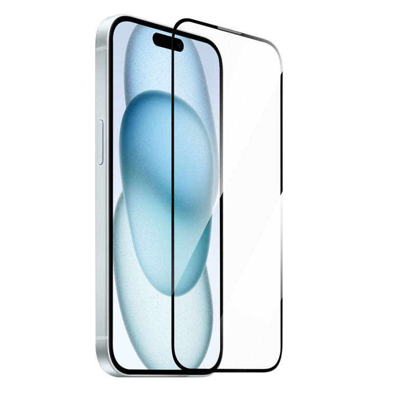 Apple iPhone 15 Plus Wiwu GT-009 Polimer Oleofobik Kaplama Şeffaf Pürüzsüz Temperli Cam Ekran Koruyucu - 1