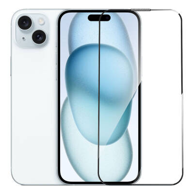 Apple iPhone 15 Plus Wiwu GT-009 Polimer Oleofobik Kaplama Şeffaf Pürüzsüz Temperli Cam Ekran Koruyucu - 3