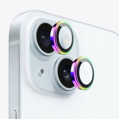 Apple iPhone 15 ​​​Plus Wiwu Lens Guard Metal Kamera Lens Koruyucu - 6