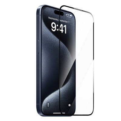 Apple iPhone 15 Plus Wiwu SQ-008 Oleophobic Easy Install Shockproof Tempered Glass Screen Protector + Easy Application Tool - 2