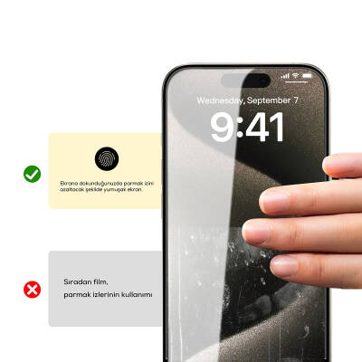 Apple iPhone 15 Plus Zore Rika Premium Privacy Temperli Cam Ekran Koruyucu - 2