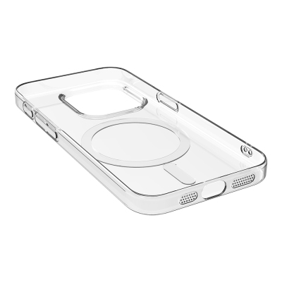 Apple iPhone 15 Pro Camera Protected M-Safe Charging Enabled Transparent Zore London Hard PC Case - 3