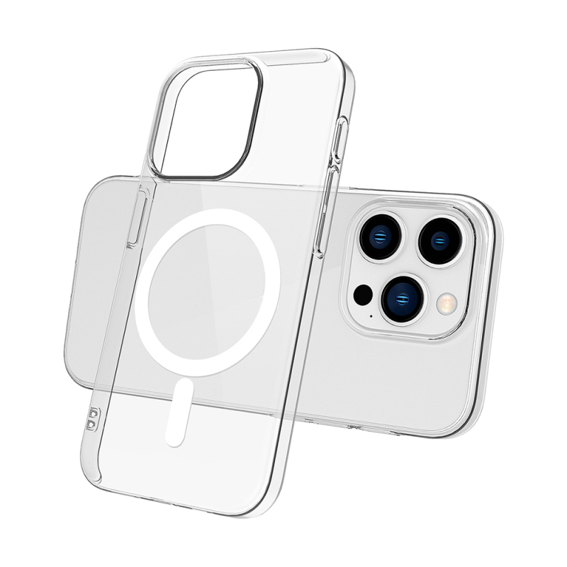 Apple iPhone 15 Pro Camera Protected M-Safe Charging Enabled Transparent Zore London Hard PC Case - 4