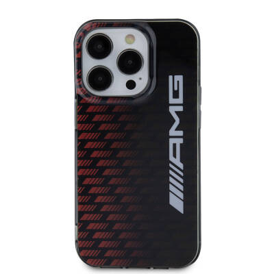 Apple iPhone 15 Pro Case AMG Original Licensed Double Layer Large Logo Square Stripe Pattern Cover - 3