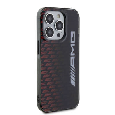 Apple iPhone 15 Pro Case AMG Original Licensed Double Layer Large Logo Square Stripe Pattern Cover - 4