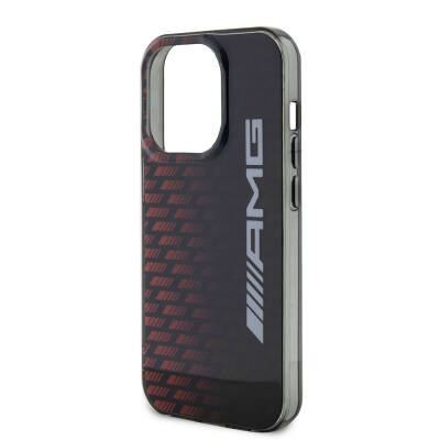 Apple iPhone 15 Pro Case AMG Original Licensed Double Layer Large Logo Square Stripe Pattern Cover - 6