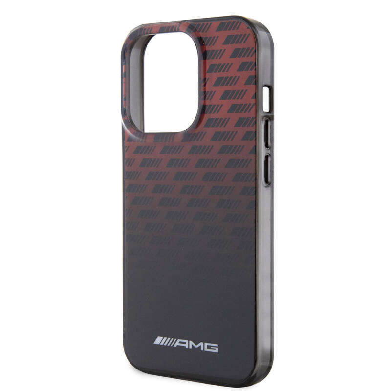 Apple iPhone 15 Pro Case AMG Original Licensed Double Layer Small Logo Square Stripe Pattern Cover - 6