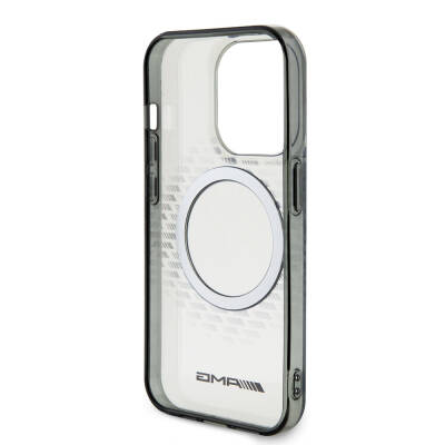 Apple iPhone 15 Pro Case AMG Original Licensed Magsafe Charging Feature Transparent Rhombuses Patterned Cover - 7