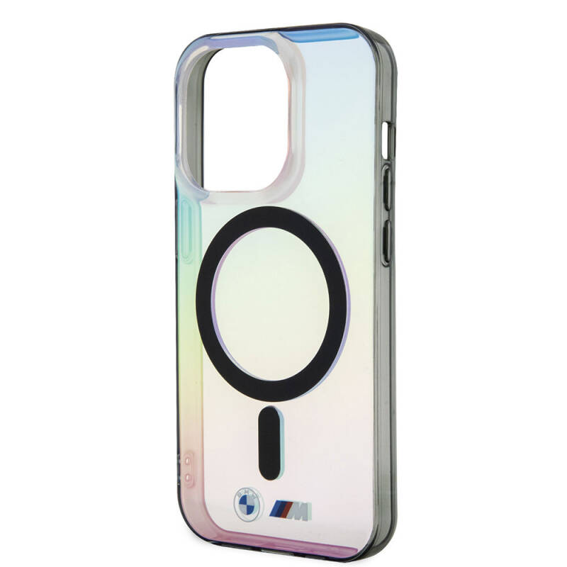 Apple iPhone 15 Pro Case BMW Magsafe Transparent Color Transition Iridescent Original Licensed Cover with Charging Feature - 5