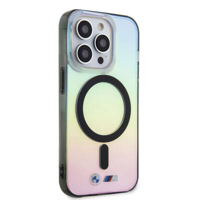 Apple iPhone 15 Pro Case BMW Magsafe Transparent Color Transition Iridescent Original Licensed Cover with Charging Feature - 8