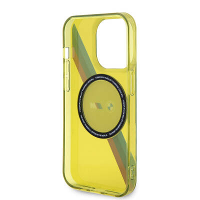 Apple iPhone 15 Pro Case BMW Magsafe Transparent Tricolor Stripes Original Licensed Cover with Charging Feature - 7