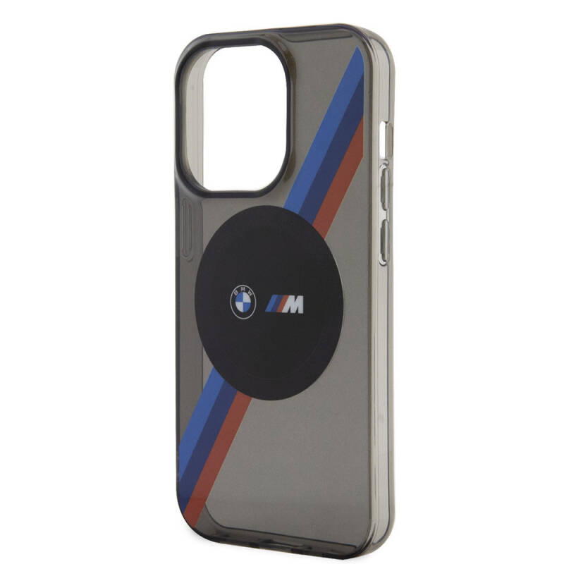 Apple iPhone 15 Pro Case BMW Magsafe Transparent Tricolor Stripes Original Licensed Cover with Charging Feature - 14