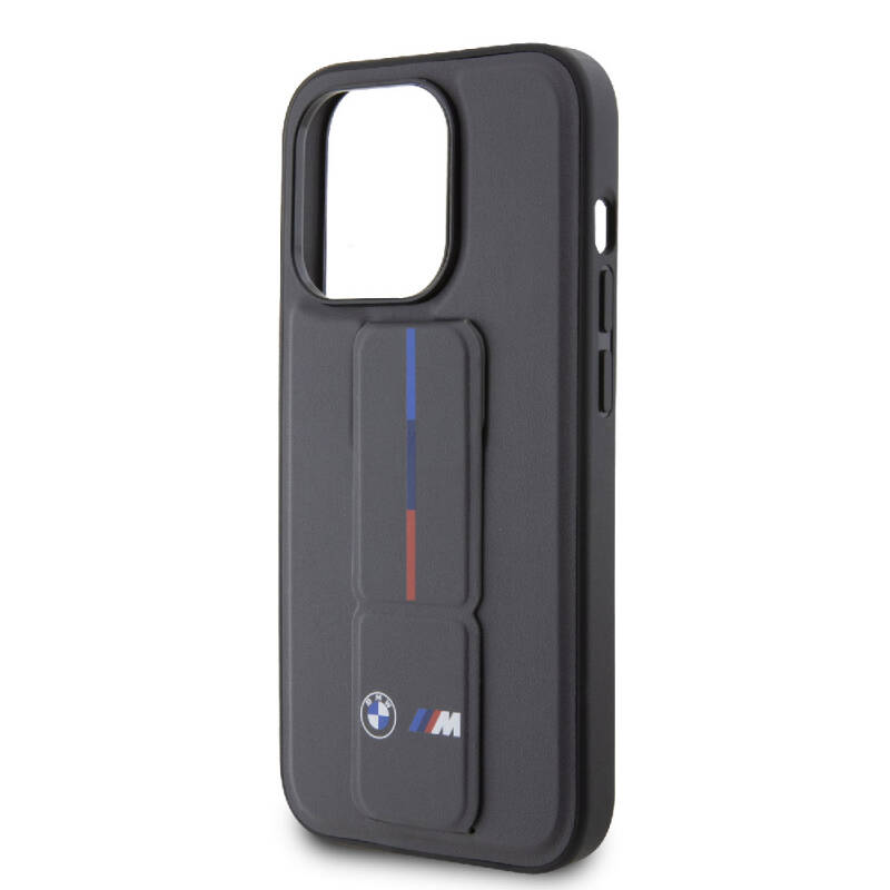 Apple iPhone 15 Pro Case BMW Original Licensed M Stripe and Logo Stand Cover - 6