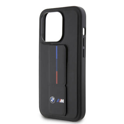 Apple iPhone 15 Pro Case BMW Original Licensed M Stripe and Logo Stand Cover - 14