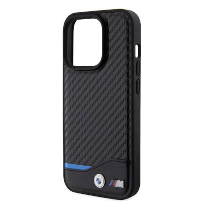 Apple iPhone 15 Pro Case BMW Original Licensed Magsafe Charging Feature M Logo PU Carbon Cover - 6