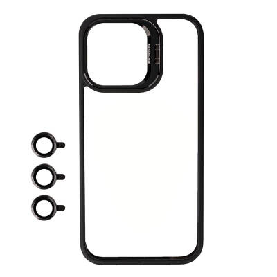 Apple iPhone 15 Pro Case Camera Lens Protection Zore Clone Lens Cover with Stand - 7