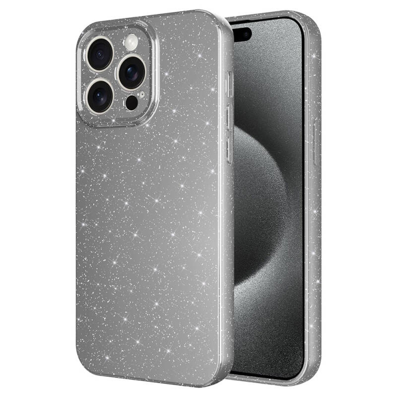 Apple iPhone 15 Pro Case Camera Protected Silvery Luxury Zore Cotton Cover - 5