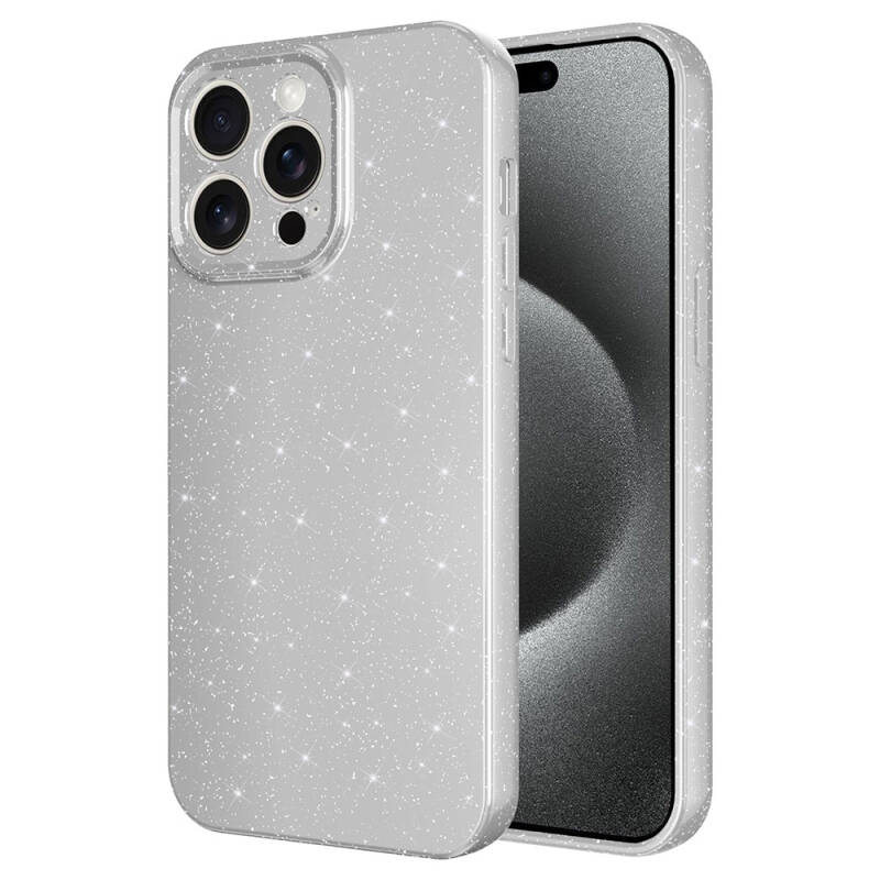 Apple iPhone 15 Pro Case Camera Protected Silvery Luxury Zore Cotton Cover - 8