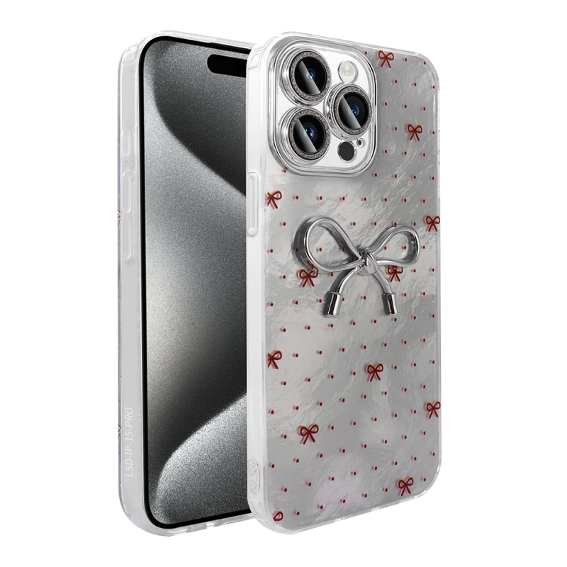 Apple iPhone 15 Pro Case Camera Protection Figured Zore Ponti Silicone Cover - 5